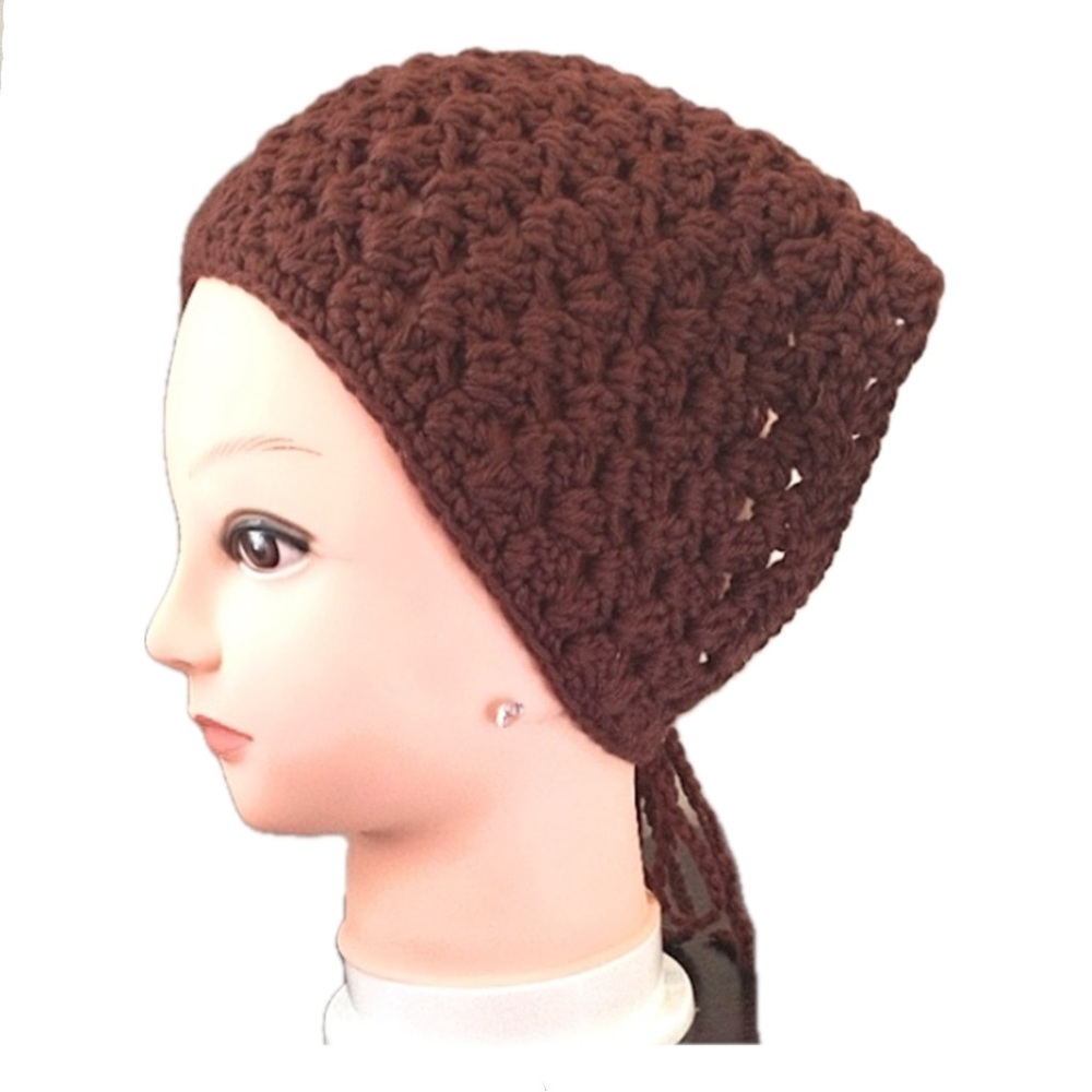Head scarf, hair kerchief handmade by seller tie back, granny square cotton